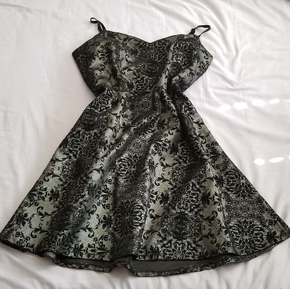 Beautiful Metallic and Velvety Cocktail Dress
